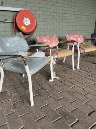4x Fauteuil met armleuning, VanHarte, Jolien, gouden onderstel